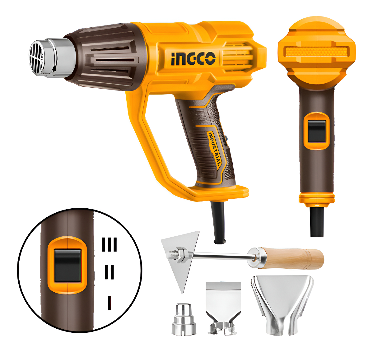 Pistola De Calor 2000w Hg200078 Ingco Color Naranja Claro