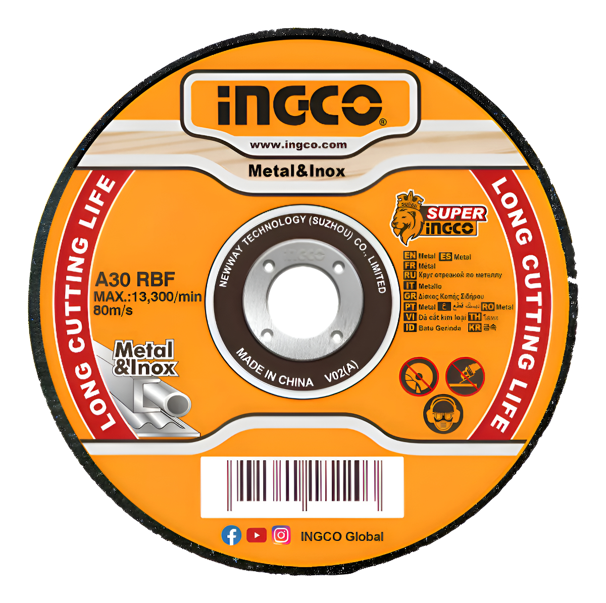 Set Lata X 50 Discos Corte Metal 115mm Ingco Mcd1011550