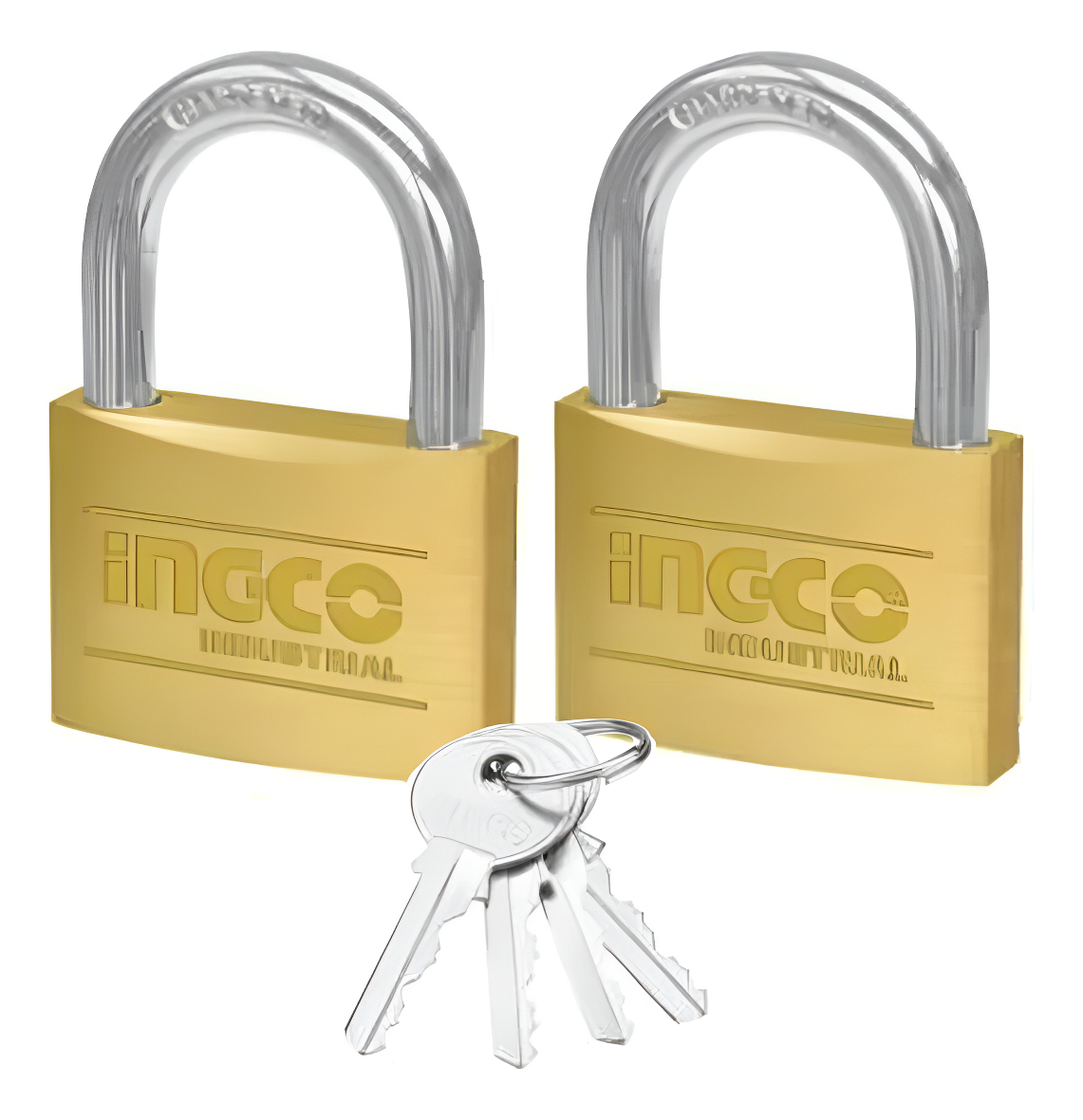 Set X 2 Candado Bronce Llaves Inguales 20mm Ingco Dbplk2202