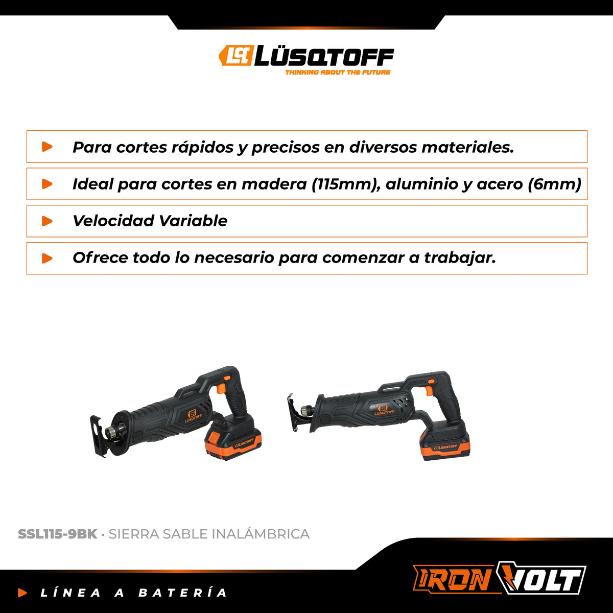 Sierra Sable Inalambrica A Bateria Profesional 4 Ah Ssl115-9 - Imagen 10