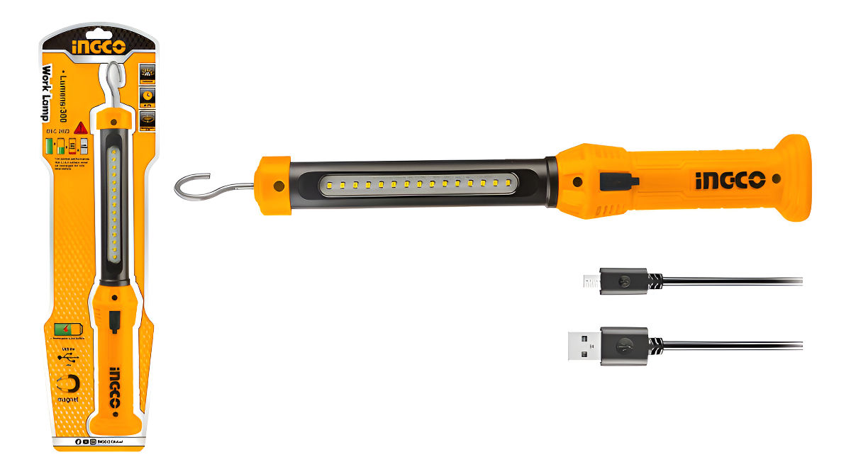 Linterna Lampara Magnética Recargable Ingco Hwli35261
