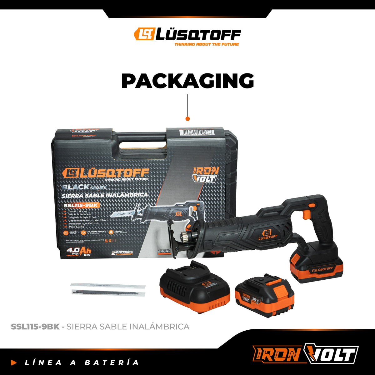 Sierra Sable Inalambrica A Bateria Profesional 4 Ah Ssl115-9 - Imagen 8