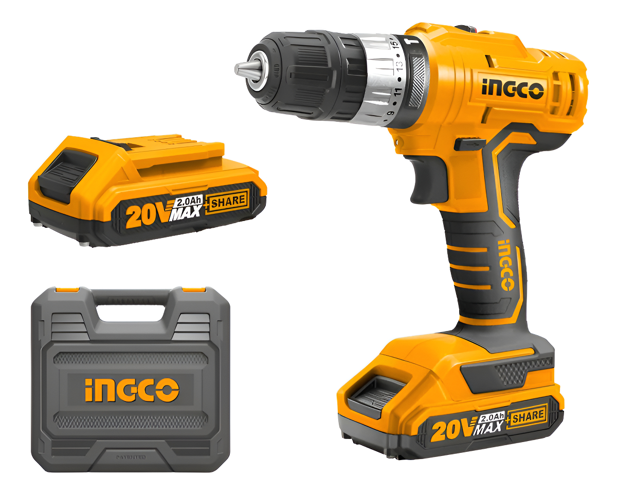 Taladro Atornillador Percutor 20v +2 Baterias +carg + Valija