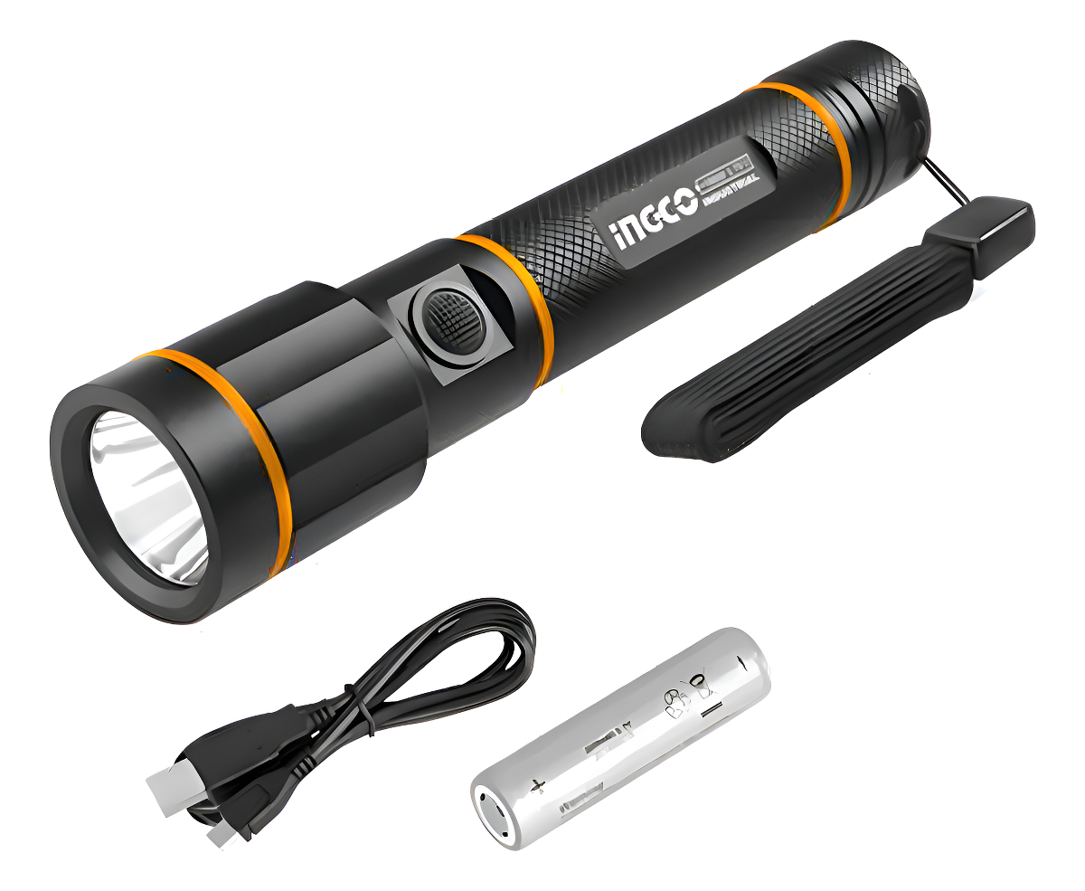 Linterna De Mano Tactica Led Recargable Ingco Linterna