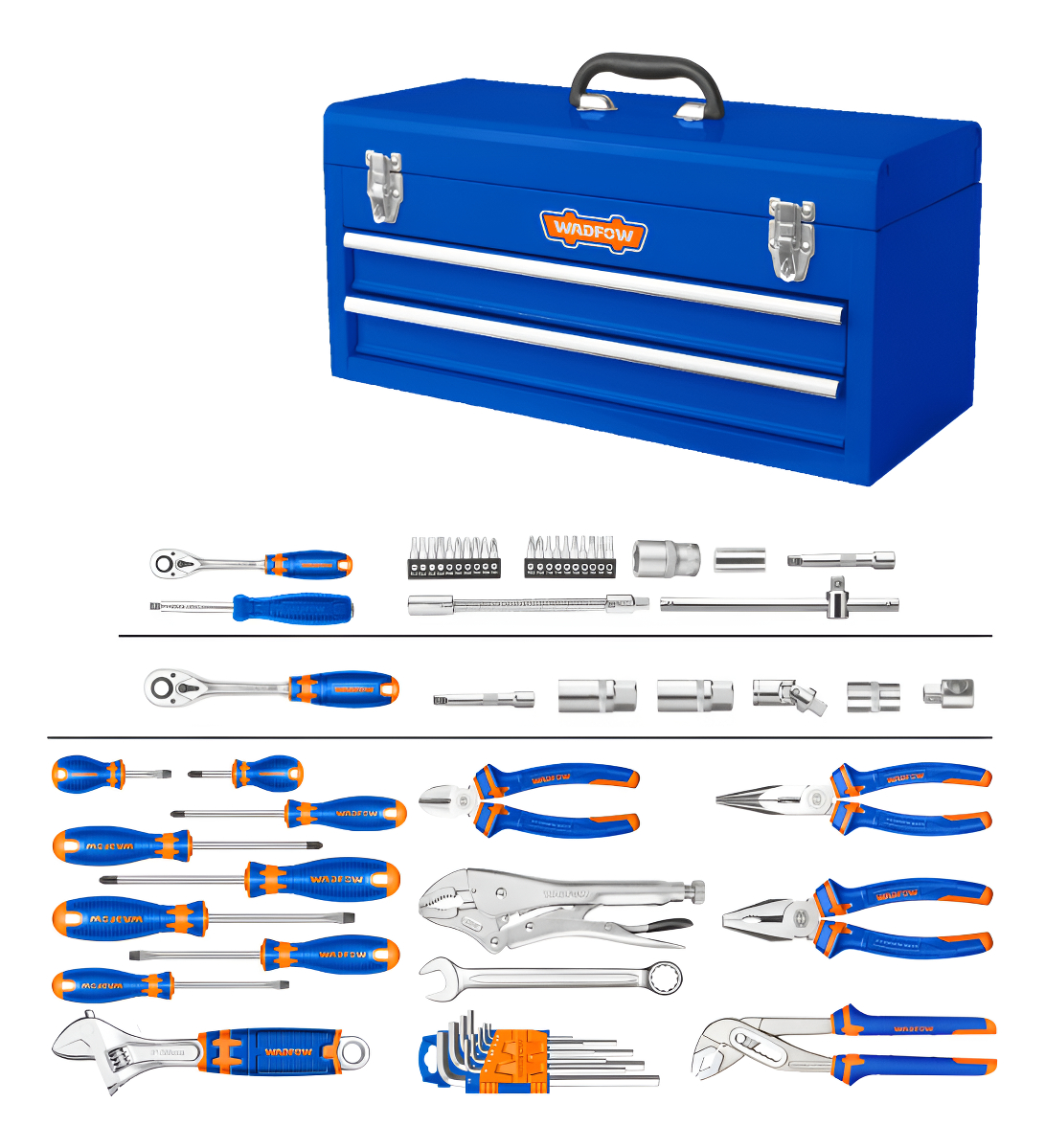 Caja 120 Herramientas Metal 3 Estantes 520mm Wadofw Whs3120