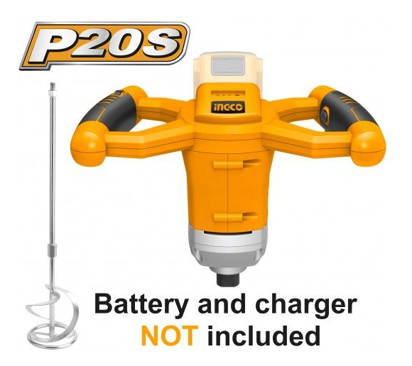 Mixer A Bateria 20v Mezcladora De Pintura Ingco Mxli2001 P G - Imagen 2