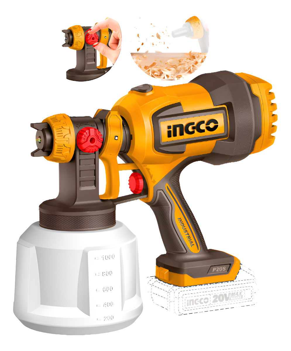 Pistola De Pintura 20v Accesorios Sin Bateria Ni Cargador