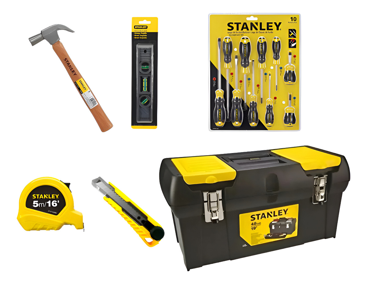 Combo 5 Caja De Herramienta Stanley 19013 + Accesorios