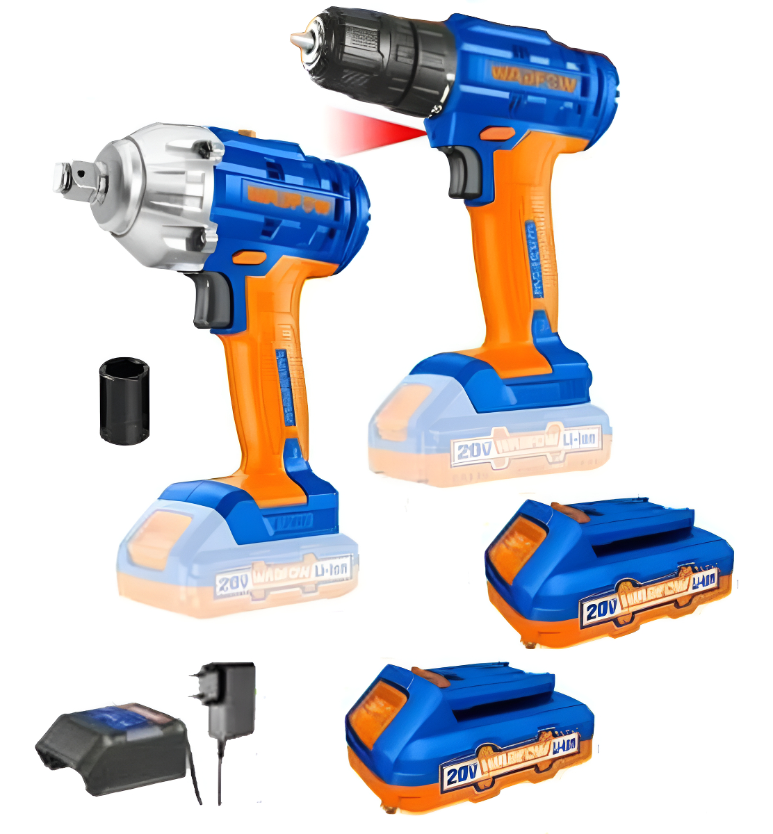 Kit Llave De Impacto + Taladro Atornillador 20v P20s Wadfow