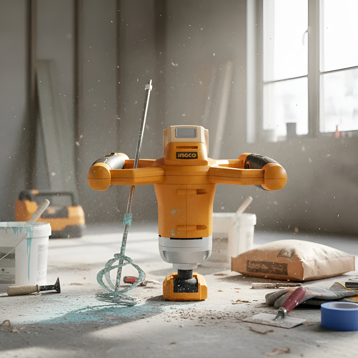 Mixer A Bateria 20v Mezcladora De Pintura Ingco Mxli2001 P G